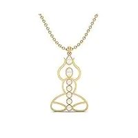 mooneye 2.33 cts perle gemstone yoga pendentif 925 argent sterling bijoux collier pendentif méditation sept chakras (vermeil d'or)