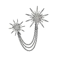 enesea mesdames fancy crystal brooch, fashion new retro metal brooch chain chain men's men's snowflake pins et broches accessoires for femmes et hommes