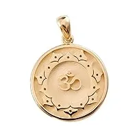 yoga om sanskrit symbole pendentif or 18 carats platine collier femme pendentif créatif personnalisé (or rose 18k l)