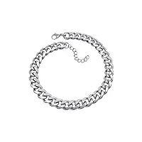 rugged steel collier ras-du-cou en acier inoxydable xxl pour femme 13 mm cuban link chaîne gourmette (avec boîte à bijoux), extra breit, acier inoxydable