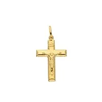 generico pendentif croix en or jaune 18k, 750, avec jÉsu, Équipe, longueur 25 mm., 25 mm, or, pas de gemme