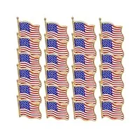 weddecor pin's en métal avec drapeau américain des États-unis d'amérique - accessoire fantaisie - cadeau souvenir pour hommes, femmes, enfants, étudiants, 25mm x 20mm, métal