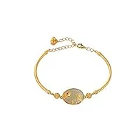 argent plaqué or hetian yu guo tide carp coin bracelet tempérament tout style ancien dames bracelet (color : d, size : as show)