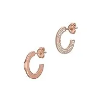 emporio armani boucles d'oreilles créoles pour femme en argent rose, eg3590221