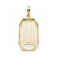 leonardo jewels clip&mix nova 023262 pendentif rectangulaire en acier inoxydable ip doré avec cristal de verre scintillant, 4.6, acier inoxydable, pas de gemme