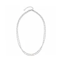 leonardo jewels mirella 023336 collier pour femme en acier inoxydable avec perles d'eau douce longueur 45-50 cm bijoux cadeau pour femme, 45, acier inoxydable, pas de gemme