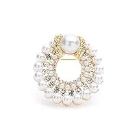pearl round flower brooches women weddings brooch pins mom's gifts