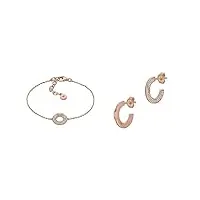 emporio armani - bracelet et boucles d'oreilles pour femmes - argent rosé