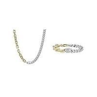 armani exchange - collier et bracelet à chaîne pour hommes - acier inoxydable bicolore