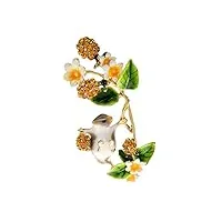 broches et pin's Écureuil cueillette framboises broches pour femmes drôle mignon animal épingle mode fleur accessoires cadeau