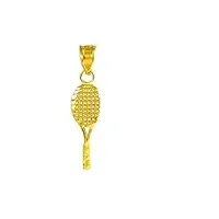 joyara collier pendentif petite raquette de tennis charm sports en 9 carat or (longueur de chaîne disponible 40 cm – 45 cm – 50 cm – 55 cm) 55 cm