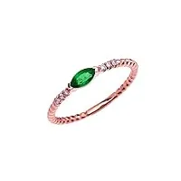 joyara bague pour femme avec diamants et émeraude créée en laboratoire, solitaire marquise, bracelet de perles, bague empilable en or rose 9 carat