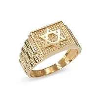 bague pour femme, bracelet étoile de david juive en or jaune 9 carat