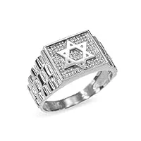 joyara bague pour femme, bracelet étoile de david juive, or blanc 9 carat