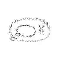 ernstes design s002 parure de bijoux en acier inoxydable avec bracelet et boucles d'oreilles en perles synthétiques