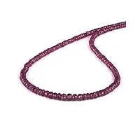 gemstone couture collier de perles de rubis naturel pour femmes, perles de pierres précieuses semi-précieuses, bijoux en argent sterling 925-50 cm