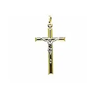 pegaso gioielli pendentif homme en or jaune blanc 18 carats (750) pendentif croix jésus-christ crucifié classique, 0, or, pas de gemme