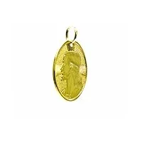 pegaso gioielli pendentif en or jaune 18 carats (750) médaille religieuse ovale avec christ homme femme enfants, 0, or, pas de gemme
