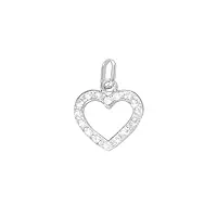 lucchetta - pendentif coeur en or blanc 14k avec zircons étincelants | pendentifs seuls et pièces pour colliers | bijoux femme fille
