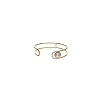 majorica - bracelet rigide géométrique avec perle - collection athéna - fabriqué en argent doré - perle blanche ronde de 10 mm - bracelet réglable - bracelet en argent pour femme - bijoux pour femme,