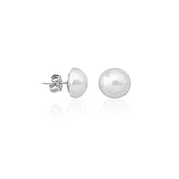 majorica - boucles d'oreilles perla mabé - collection mabé - en argent doré - perles blanches rondes de 12 mm - fermoir à brochette - boucles d'oreilles en argent pour femme - bijoux pour femme,