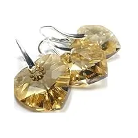 arande golden shadow parure de bijoux en argent sterling 925 avec pendentif en forme de cœur en cristal