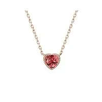 knsam collier pendentif, or rose 18 carats, pendentif cœur tourmaline Élégance, bijoux personnalisés pour femme, cadeau anniversaire noël