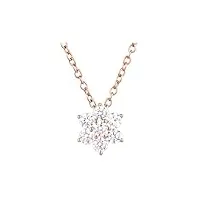 knsam collier pendentif fleur scintillant, or rose 18 carats, incrusté de diamants, bijoux personnalisés pour femme, cadeau anniversaire noël