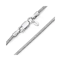 amberta® bijoux - collier - chaîne argent 925/1000 - maille serpent - largeur 1.4 mm - longueur 40 45 50 55 60 cm (65cm)