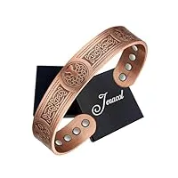 jeracol bracelet en cuivre pour homme et femme, motif arbre de vie et nœud celtique, bracelets magnétiques en cuivre avec 12 aimants puissants (gauss 3800 chacun), bijoux brazaletes avec boîte cadeau