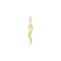 lucchetta - cornetto porte-bonheur avec trois saphirs naturels | pendentif en or jaune 14 carats | charms et pendentifs pour bracelet et chaîne (jusqu'à 4 mm) | pour femme fille fille fille