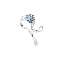 world wide gems howlite collier mala en quartz transparent 108 perles mala nouées, collier wwg, bijoux de yoga, méditation, bijoux spirituels, bijoux bohèmes, 34inch, gemme