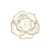 camélia broche imitation perle creux fleur broche de mode de luxe vêtements pin 1 pcs