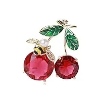 brooch pins red crystal cherry brooch women's enamel fruit party brooch cardigan exquisite accessories brooches fashion