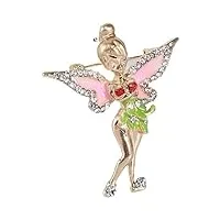 women's fairy girl brooches women rhinestone forest angel figure party brooch pins gifts brooches for women