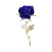 women's metal soft paint rose flower brooches for women men red blue beauty flower brooch pin gifts brooches for women
