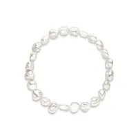 materia by matthias wagner sa-43 bracelet élastique de perles véritables pour femme blanc, perle