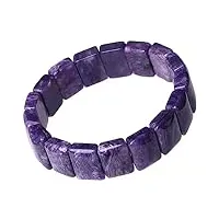 adaga bracelet femme véritable violet charoïte naturelle pierre gemme rectangle cristal perle bracelet jonc 16×12mm
