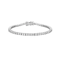 rc-bkkxxeav bracelet for femme et homme, plaqué argent et or blanc, bijoux de fête brillants, serrure à combinaison, bracelet de tennis de 2mm, 925 (color : 2.5mm, size : 16cm)