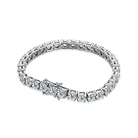 rc-bkkxxeav bracelet de tennis moissanite plaqué argent s925, or blanc 18 carats, avec gra, bijoux for femmes et hommes (color : 1, size : 5mm 19cm_all zircon)