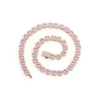 parure de bijoux de luxe avec collier ras du cou et boucles d'oreilles en diamant pour femme, 18 inches necklace
