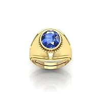 rrvgem bague plaquée or 22 carats avec saphir bleu 11 carats avec pierre précieuse astrologique panchdhatu pour homme et femme, métal, saphir