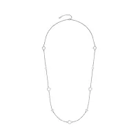 leonardo jewels norma 023525 collier en acier inoxydable avec éléments en forme de trèfle serti de pierres de zircone longueur 80-85 cm cadeau bijoux cadeau, 80 cm, acier inoxydable, pas de gemme