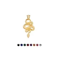 coppertist.wu collier pendentif serpent pour hommes, bijoux gothiques anciens de serpent animal, pendentifs oiginaux faits à la main (plaqué or-personnalisez les yeux)