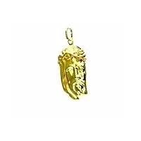 pegaso gioielli pendentif homme en or jaune 18 carats (750) pendentif religieux tête visage jésus-christ, 0, or, pas de gemme