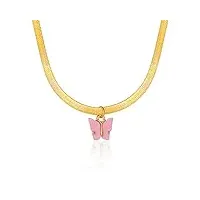 creative fashion collier pendentif clavicule chaîne papillon collier femme chevrons plat cuivre, taille unique, coton, pas de gemme
