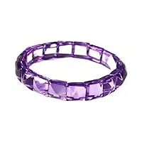 haoduoo bracelet 9mm véritable pierre précieuse améthyste violette naturelle face cristal perle femme bracelet jonc aaaa