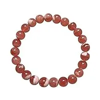 haoduoo bracelet 7.5mm naturel rouge glace rhodochrosite pierre précieuse cristal perle femmes bracelet extensible aaaaa