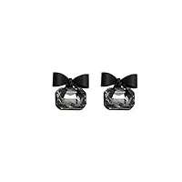 bijoux dames boucles d'oreilles élégantes noeud noir pendentif en verre carré dames fête de noël banquet boucles d'oreilles bijoux boucles d'oreilles haut de gamme