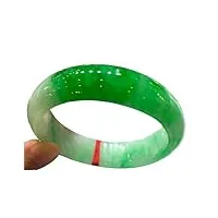 zyoqyg bracelet jonc en jade pour femme sculpté à la main en jadéite verte, cristal transparent et porte chance aux femmes, 56, pierre, jade de grade a